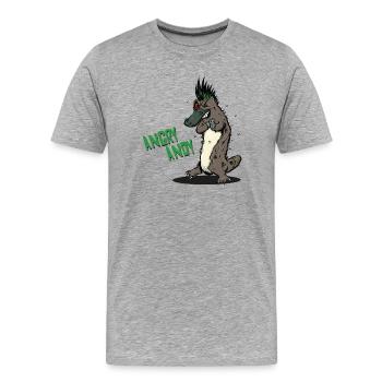 Angry Andy - Platypus - Men's Premium Organic T-Shirt - heather grey - Front - Damien (186cm)