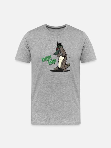 Angry Andy - Schnabeltier - Männer Premium Bio T-Shirt - Grau meliert