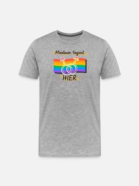 Vernetzte Pride Geschlechtsymbole - Männer Premium Bio T-Shirt - Grau meliert