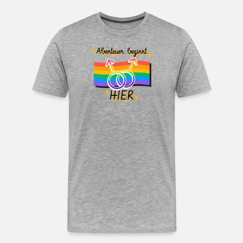 Vernetzte Pride Geschlechtsymbole - Männer Premium Bio T-Shirt - Grau meliert