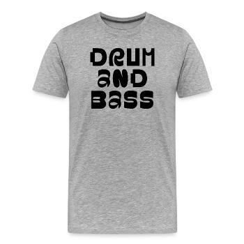 Drum and Bass ausgefallenes Logo-Design - Männer Premium Bio T-Shirt - Grau meliert - Vorne - Damien (186cm)