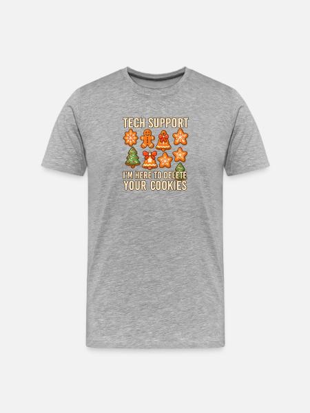 Support technique Cookies Humour Illustration - T-shirt bio Premium Homme - gris chiné