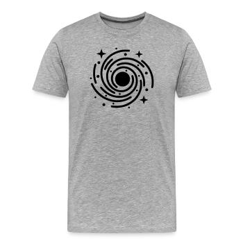 Galaxy & Black Hole | Universe Symbol - Men's Premium Organic T-Shirt - heather grey - Front - Damien (186cm)