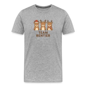Team Rentier - Männer Premium Bio T-Shirt - Grau meliert - Vorne - Damien (186cm)