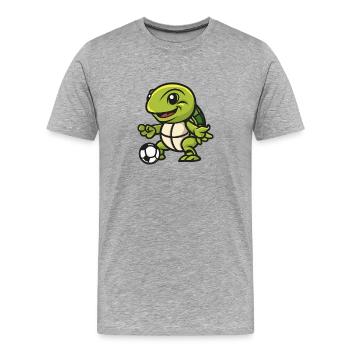 Kicker Turtle Soccer Hero - Men's Premium Organic T-Shirt - heather grey - Front - Damien (186cm)