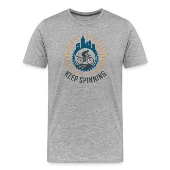 Cycling - Men's Premium Organic T-Shirt - heather grey - Front - Damien (186cm)