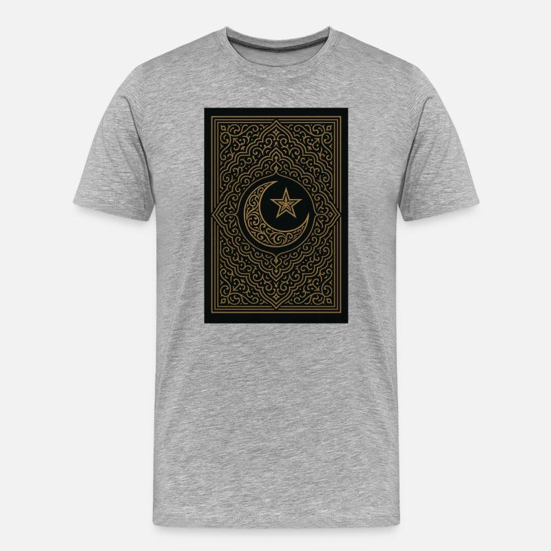 Halbmond - Männer Premium Bio T-Shirt - Grau meliert