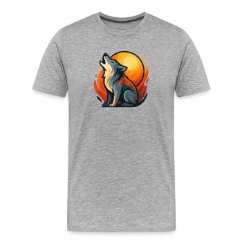 Hurlement du loup - T-shirt bio Premium Homme - gris chiné - Devant - Damien (186cm)