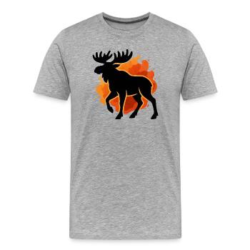 Silhouette d’orignal enflammé - T-shirt bio Premium Homme - gris chiné - Devant - Damien (186cm)
