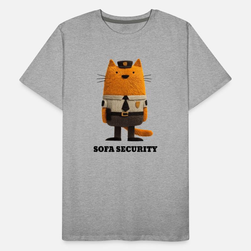Katze im Security Look - Sofa Security  Männer Premium Bio T-Shirt