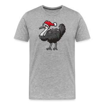 Bouquet Noël - T-shirt bio Premium Homme - gris chiné - Devant - Damien (186cm)