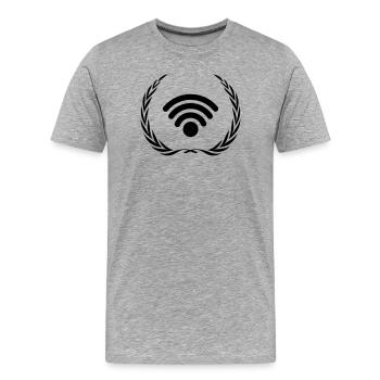 Wi-Fi Internet Wreath - Men's Premium Organic T-Shirt - heather grey - Front - Damien (186cm)