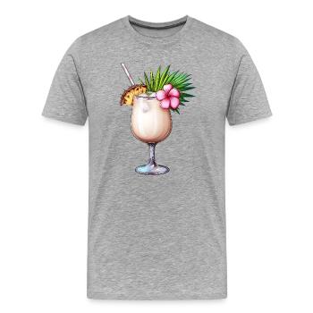 Pina Colada Cocktail - T-shirt bio Premium Homme - gris chiné - Devant - Damien (186cm)