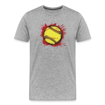 Softball - T-shirt bio Premium Homme - gris chiné - Devant - Damien (186cm)