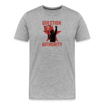 Question Puissance - T-shirt bio Premium Homme - gris chiné - Devant - Damien (186cm)
