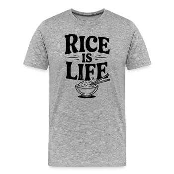 Rice is Life - Men's Premium Organic T-Shirt - heather grey - Front - Damien (186cm)