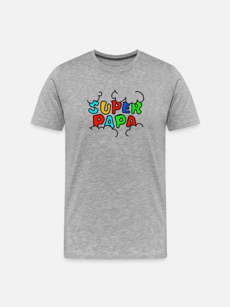 Super Dad Rainbow Font - Men's Premium Organic T-Shirt - heather grey