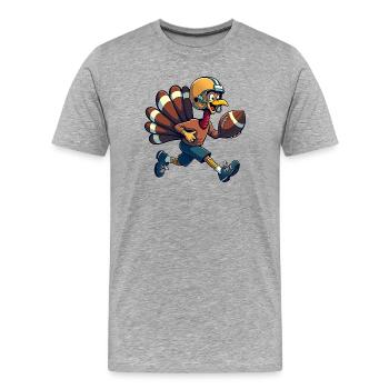 Thanksgiving Football Truthahn - Männer Premium Bio T-Shirt - Grau meliert - Vorne - Damien (186cm)