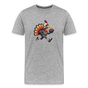 Thanksgiving Football Truthahn - Männer Premium Bio T-Shirt - Grau meliert - Vorne - Damien (186cm)