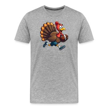 Thanksgiving Football Truthahn - Männer Premium Bio T-Shirt - Grau meliert - Vorne - Damien (186cm)
