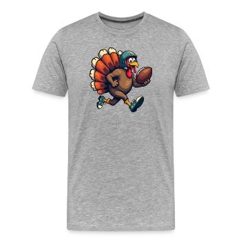 Thanksgiving Football Truthahn - Männer Premium Bio T-Shirt - Grau meliert - Vorne - Damien (186cm)