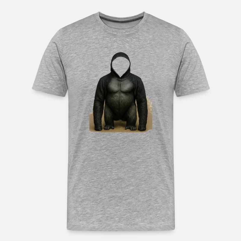 Shadow Gorilla Kapuzenpullover Design - Männer Premium Bio T-Shirt - Grau meliert