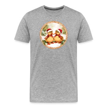 Noël des canetons - T-shirt bio Premium Homme - gris chiné - Devant - Damien (186cm)