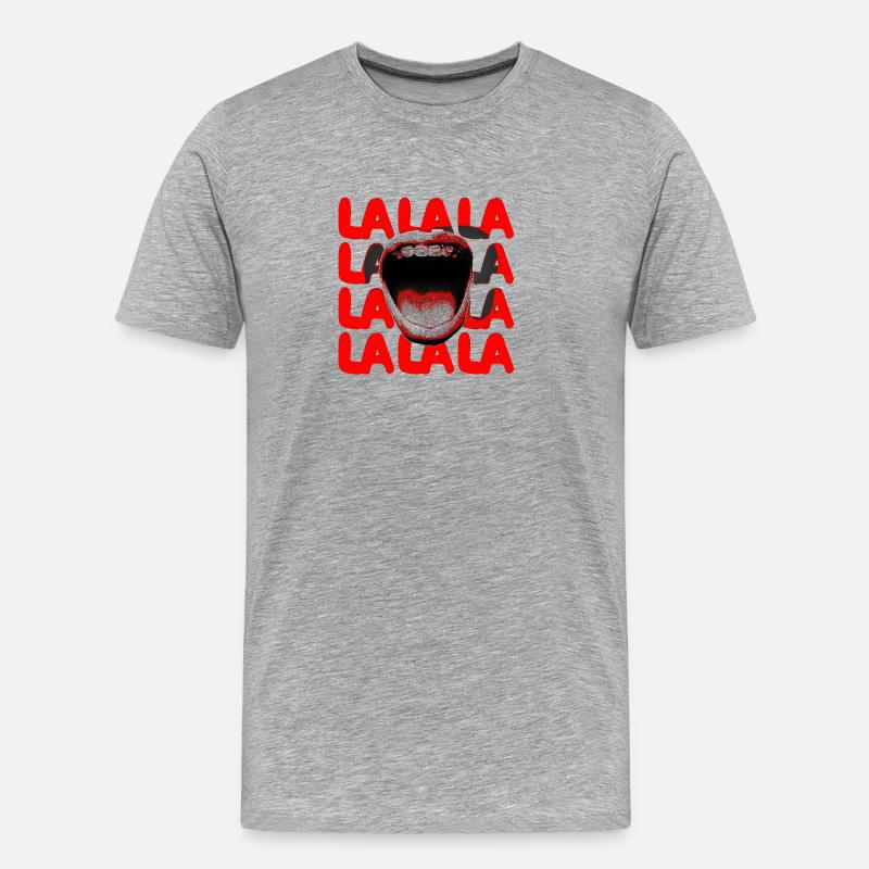 LALA Scream Typografie - Männer Premium Bio T-Shirt - Grau meliert