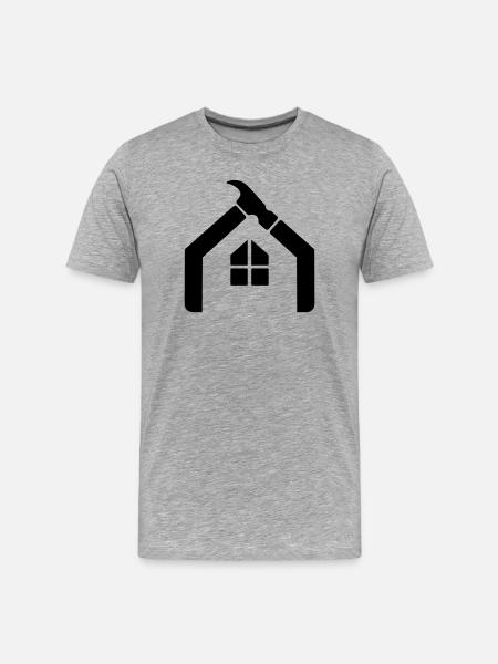 Artisan Janitor Logo – Hammer - Men's Premium Organic T-Shirt - heather grey