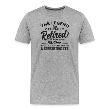 Retirement , The Legend Has Officially Retired - Men's Premium Organic T-Shirt - heather grey - Front - Damien (186cm)