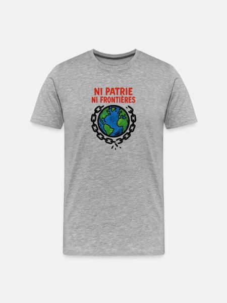 Neither homeland nor borders - Men's Premium Organic T-Shirt - heather grey