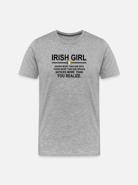 Irisches Mädchen - Männer Premium Bio T-Shirt - Grau meliert