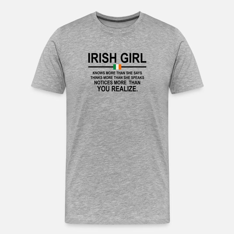 Irisches Mädchen - Männer Premium Bio T-Shirt - Grau meliert