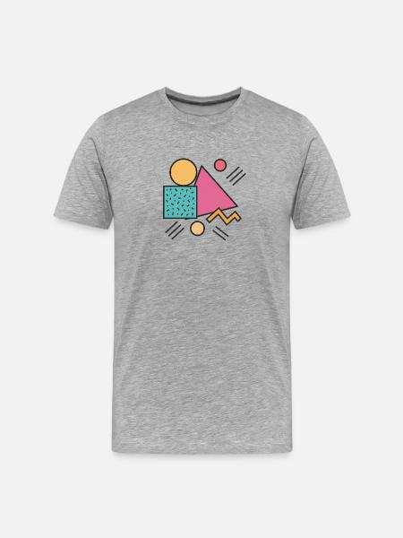 Retro Geometry - Men's Premium Organic T-Shirt - heather grey