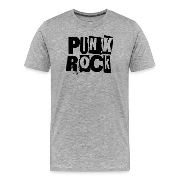 Punkrock Gothic Logo - Männer Premium Bio T-Shirt - Grau meliert - Vorne - Damien (186cm)