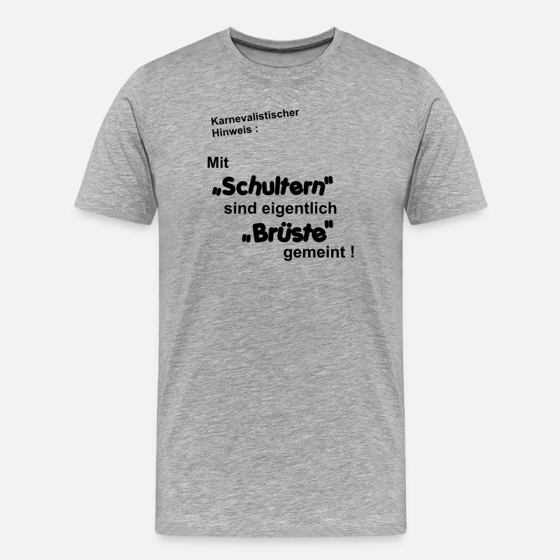 Karnevalistischer Hinweis - Männer Premium Bio T-Shirt - Grau meliert