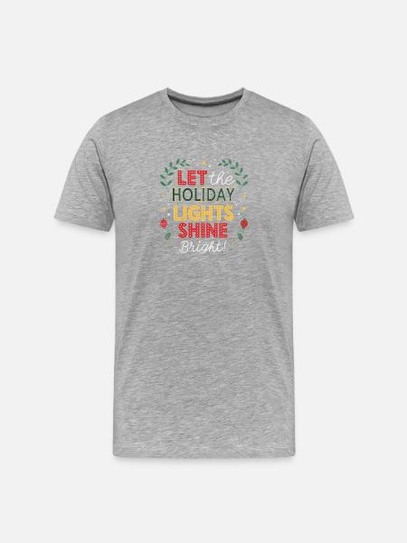Let the holiday lights shine - Men's Premium Organic T-Shirt - heather grey