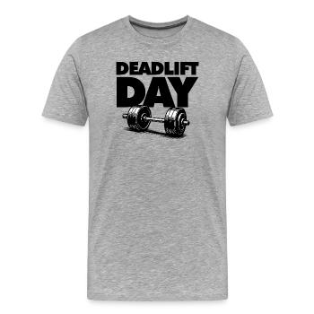 Deadlift Day - T-shirt bio Premium Homme - gris chiné - Devant - Damien (186cm)