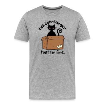 Schroedinger Cat - Cartoon Paradox Box - Men's Premium Organic T-Shirt - heather grey - Front - Damien (186cm)