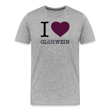 I love mulled wine - Men's Premium Organic T-Shirt - heather grey - Front - Damien (186cm)