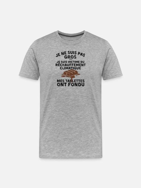 Cadeau Original Pour Papa Ventru - T-shirt bio Premium Homme - gris chiné