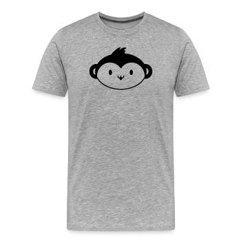 Monkey Queen – Crown Jungle Animal Motif Funny - Men's Premium Organic T-Shirt - heather grey - Front - Damien (186cm)