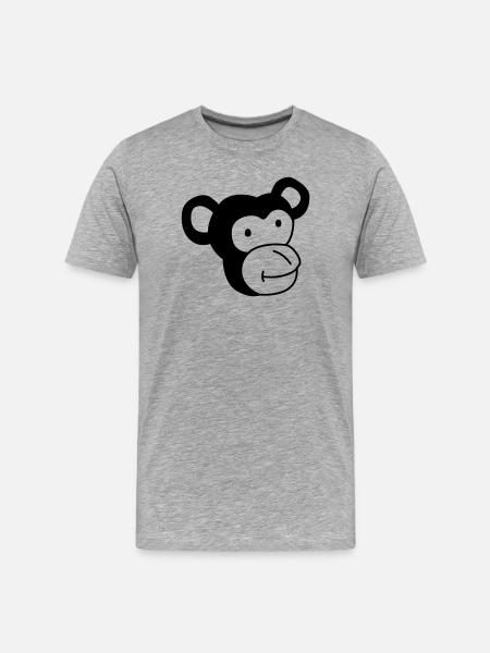 Cute Monkey – Jungle & Animal Lover Design - Men's Premium Organic T-Shirt - heather grey