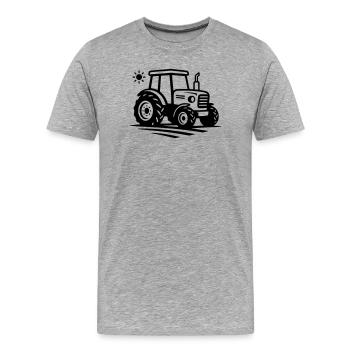 Landwirtschaft & Bauernhof | Traktor Logo - Männer Premium Bio T-Shirt - Grau meliert - Vorne - Damien (186cm)