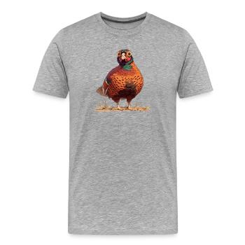 Pheasants Pheasant - Men's Premium Organic T-Shirt - heather grey - Front - Damien (186cm)