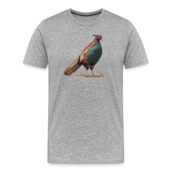 Faisans Faisan - T-shirt bio Premium Homme - gris chiné - Devant - Damien (186cm)