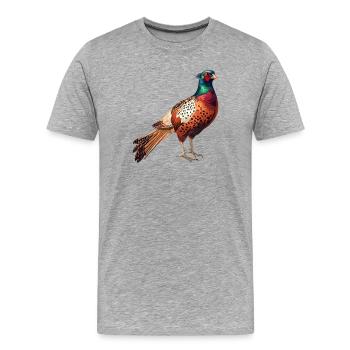 Faisans Faisan - T-shirt bio Premium Homme - gris chiné - Devant - Damien (186cm)