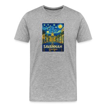 Savannah Georgia - Männer Premium Bio T-Shirt - Grau meliert - Vorne - Damien (186cm)