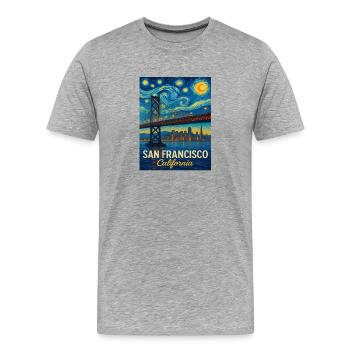 San Francisco Kalifornien - Männer Premium Bio T-Shirt - Grau meliert - Vorne - Damien (186cm)