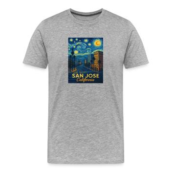 San Jose Kalifornien - Männer Premium Bio T-Shirt - Grau meliert - Vorne - Damien (186cm)